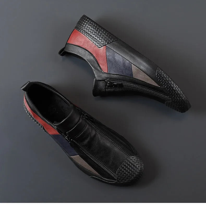 Chaussures en cuir avec fermeture éclair