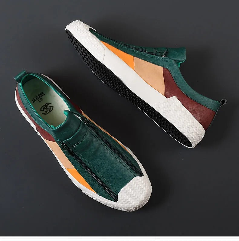 Chaussures en cuir avec fermeture éclair