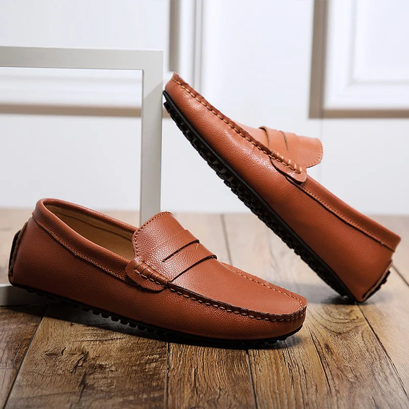 Mocassins d'été en cuir décontractés