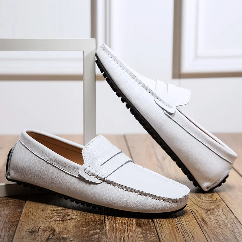 Mocassins d'été en cuir décontractés