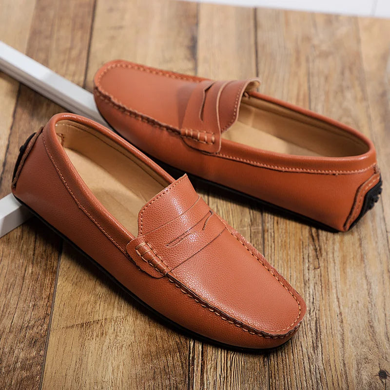 Mocassins d'été en cuir décontractés