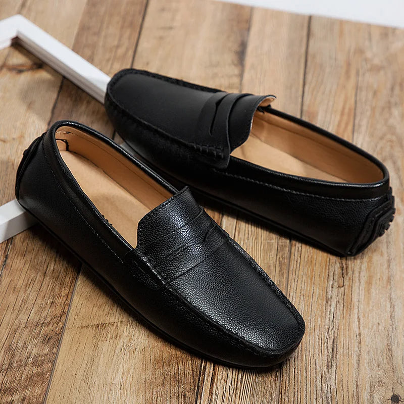Mocassins d'été en cuir décontractés