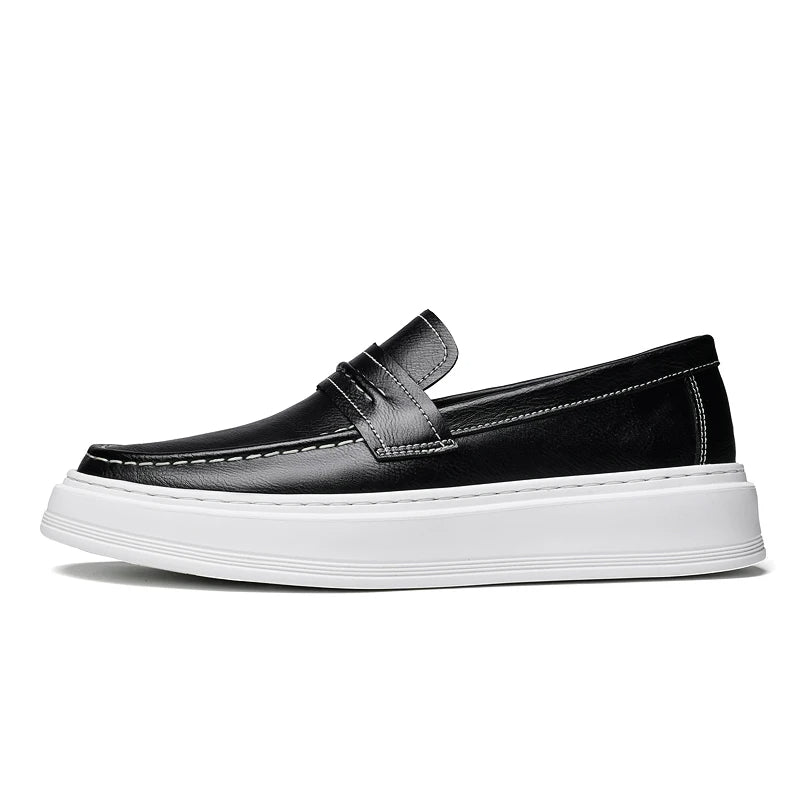 Chaussures de bateau en cuir à enfiler
