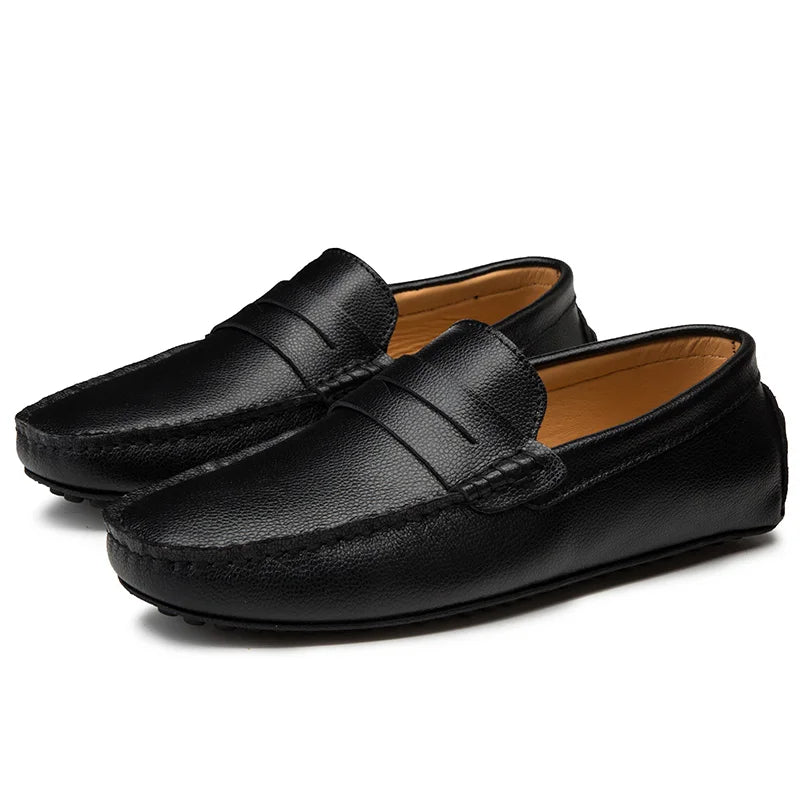 Mocassins d'été en cuir décontractés
