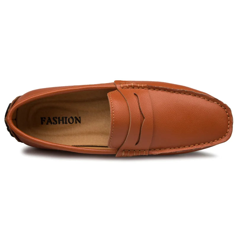 Mocassins d'été en cuir décontractés