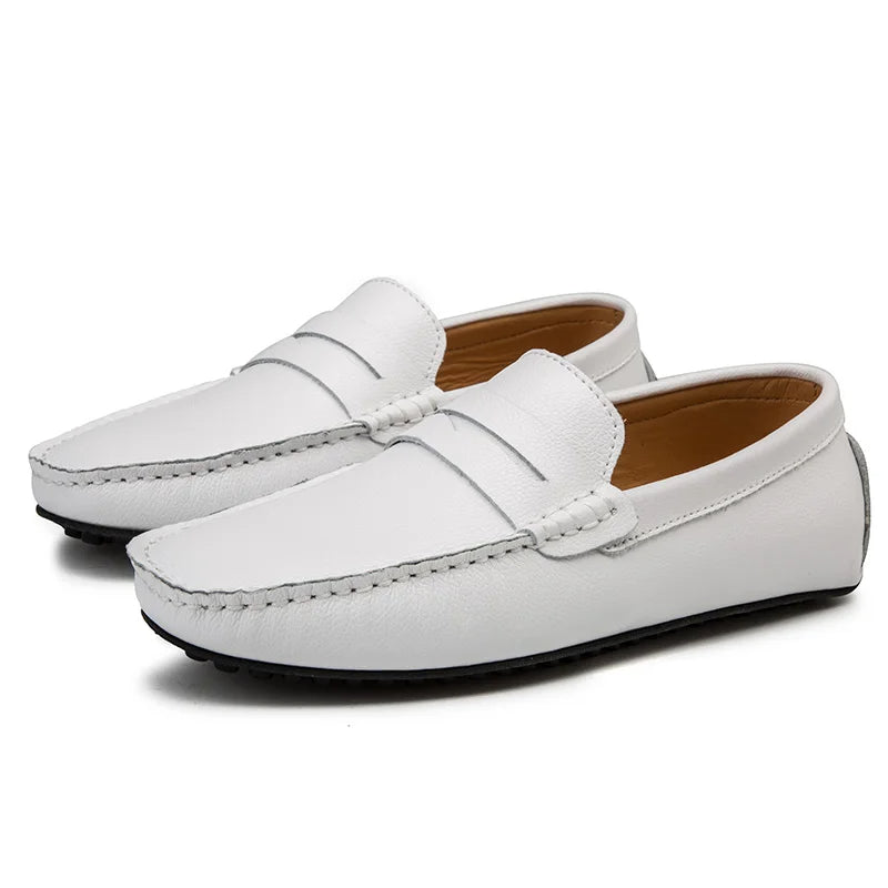 Mocassins d'été en cuir décontractés