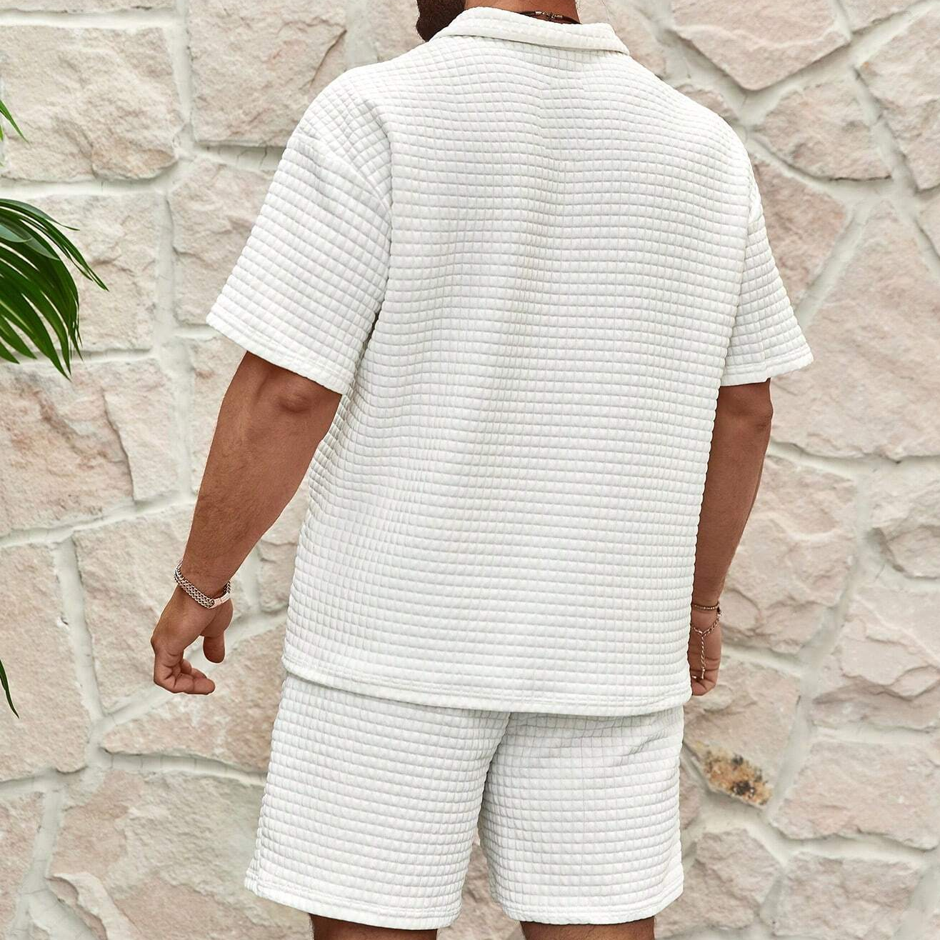 Ensemble en tricot gaufré