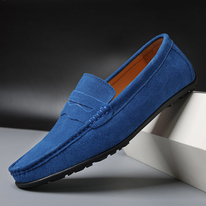 Mocassins rétro en daim pour hommes