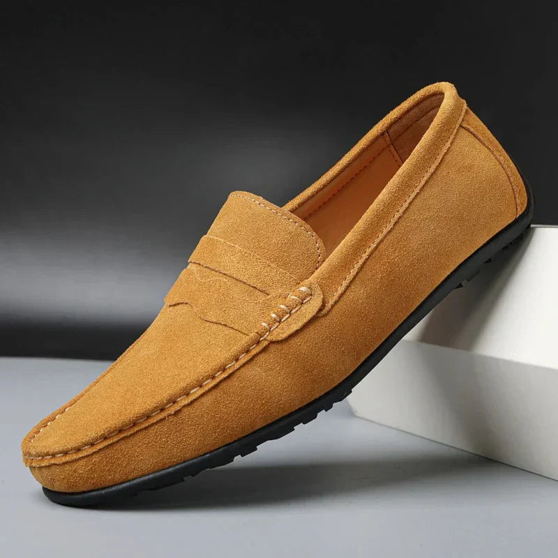 Mocassins rétro en daim pour hommes