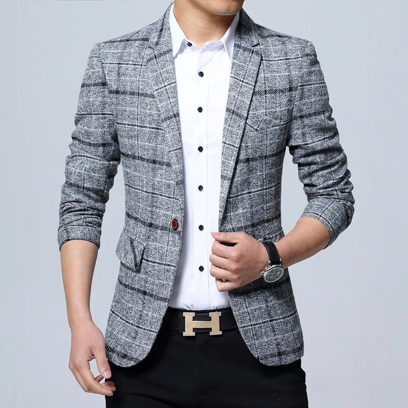 Blazer élégant à carreaux