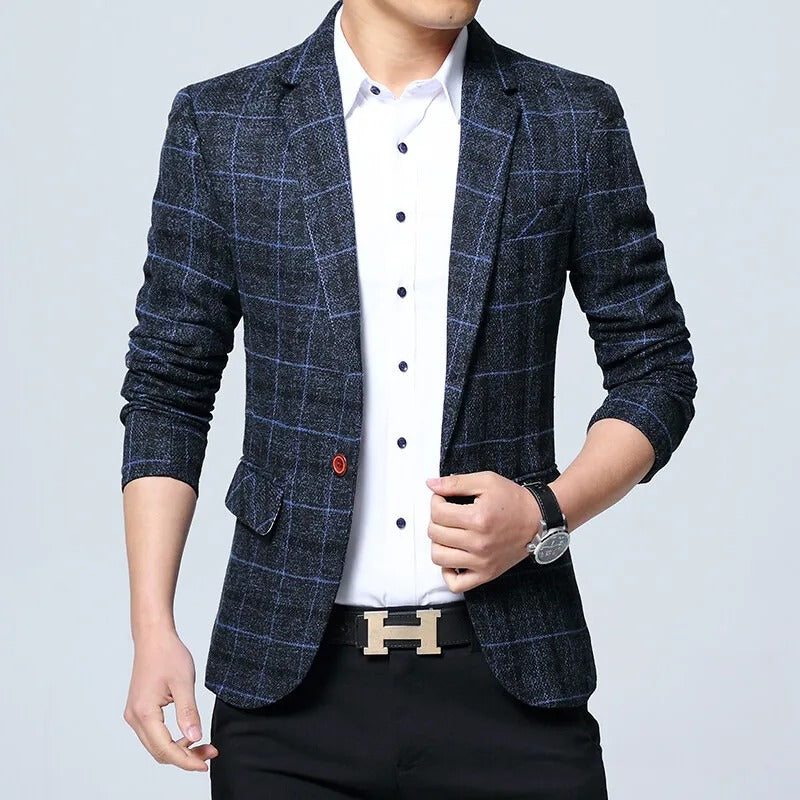 Blazer élégant à carreaux