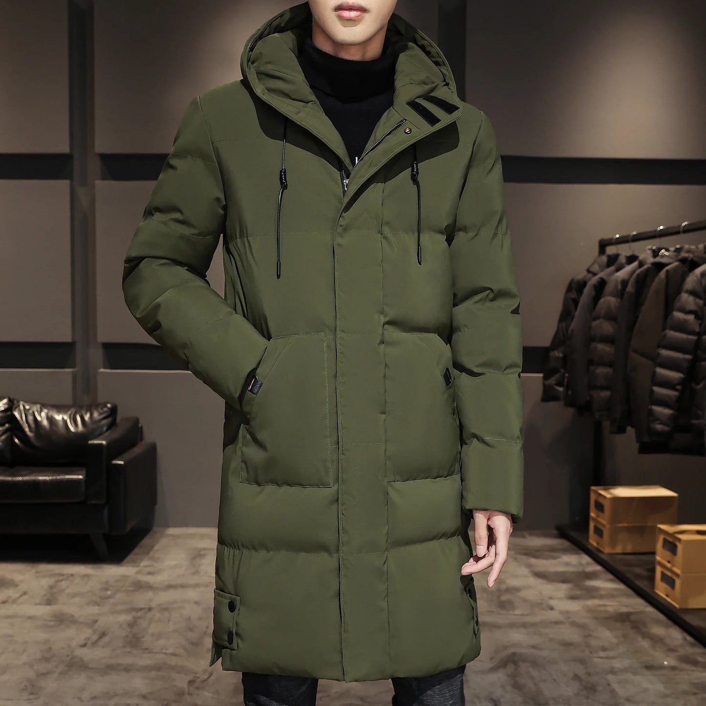 Veste d'hiver longue et élégante