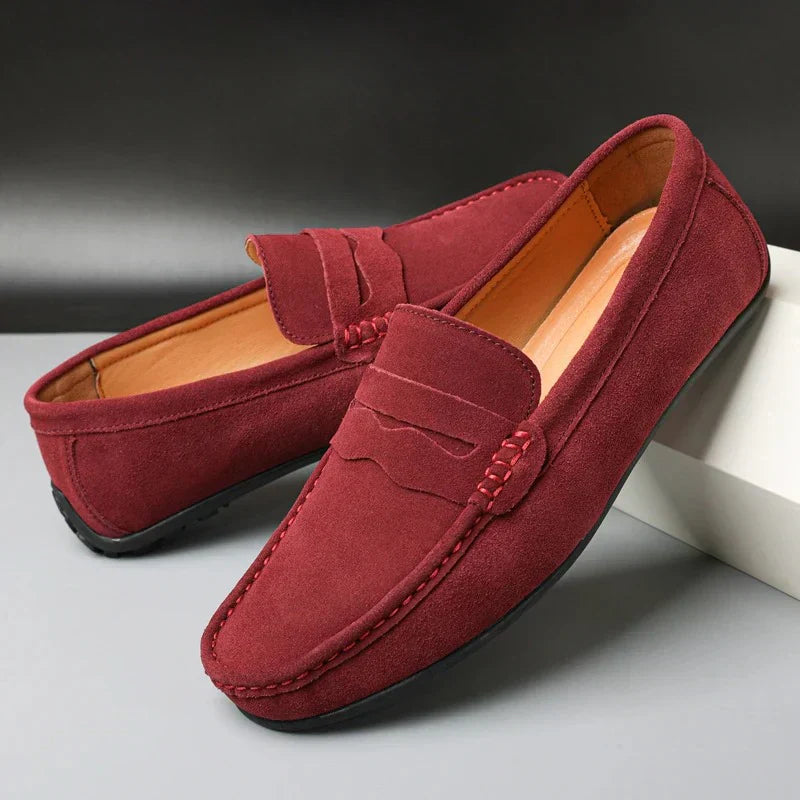 Mocassins rétro en daim pour hommes