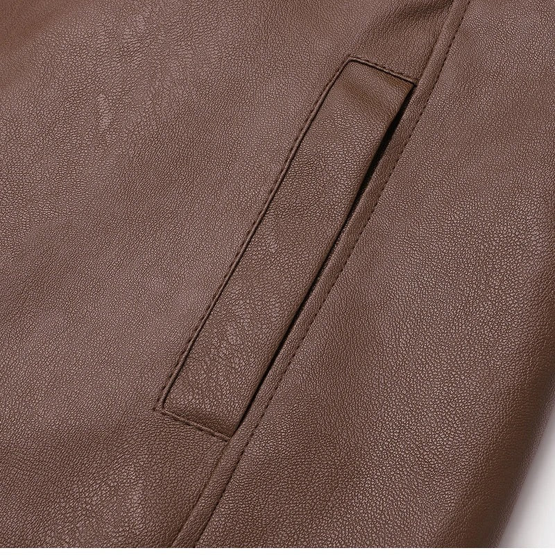 Veste en cuir vintage doublée de polaire