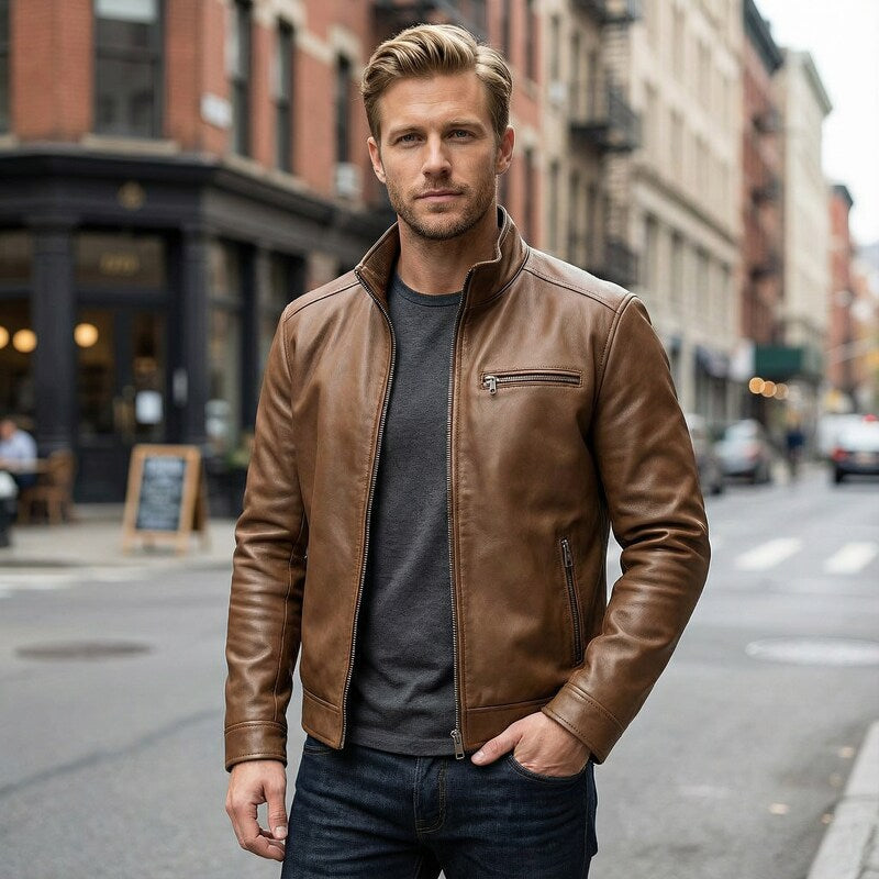 Veste en cuir vintage