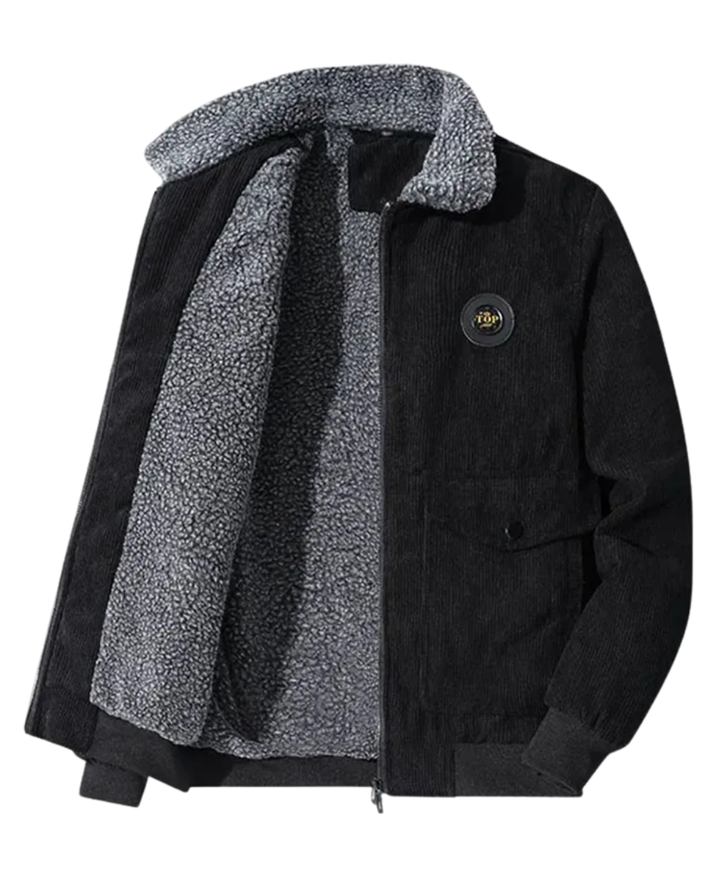 Veste élégante en velours côtelé doublé de molleton