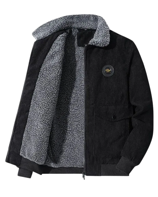 Veste élégante en velours côtelé doublé de molleton