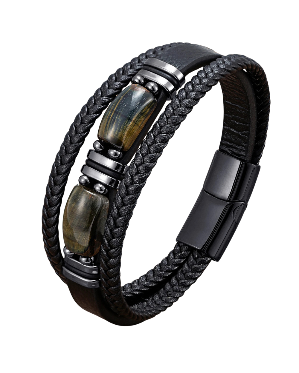 Bracelet multi-couches tissé pour homme