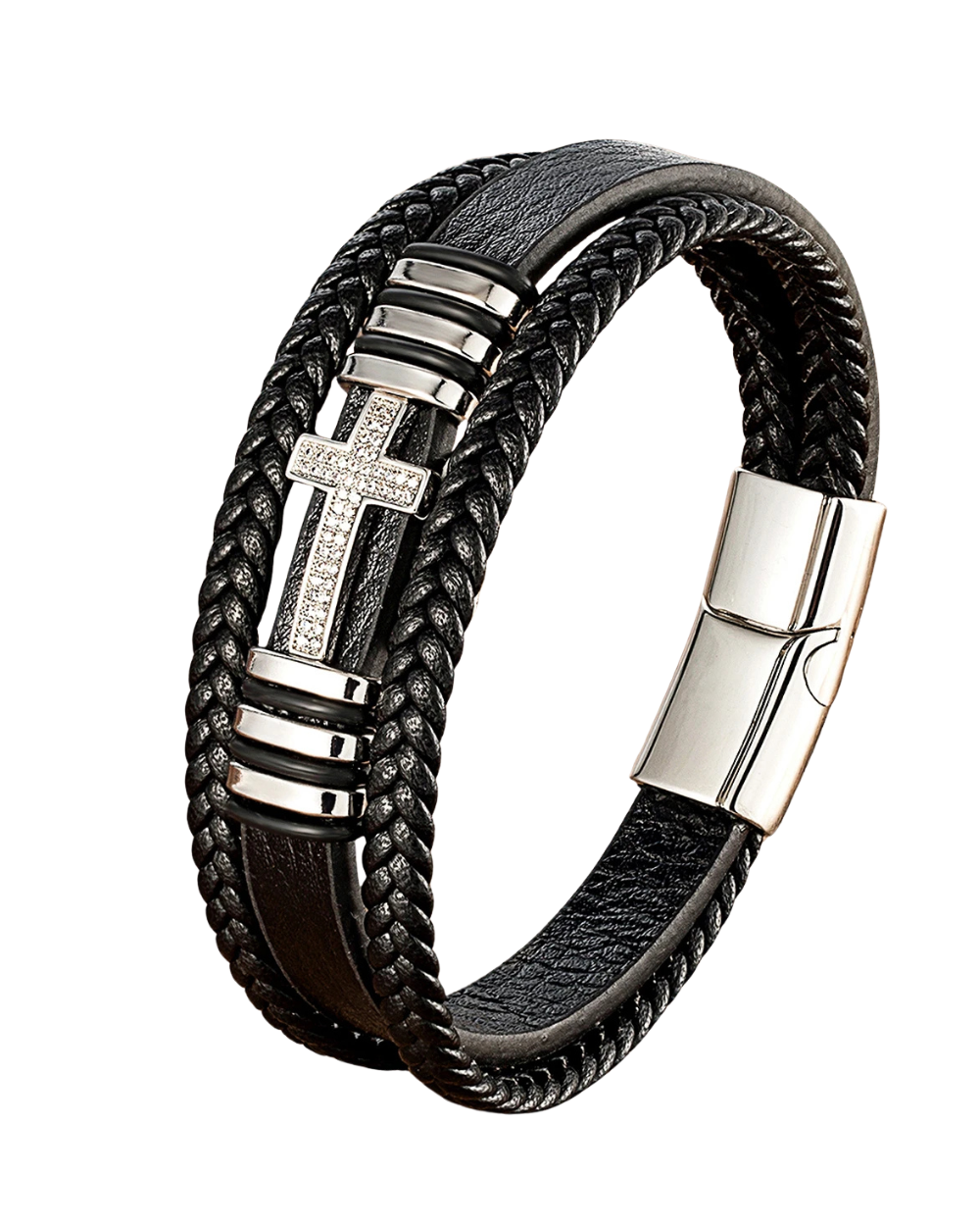 Bracelet classique avec breloque en forme de croix de Jésus