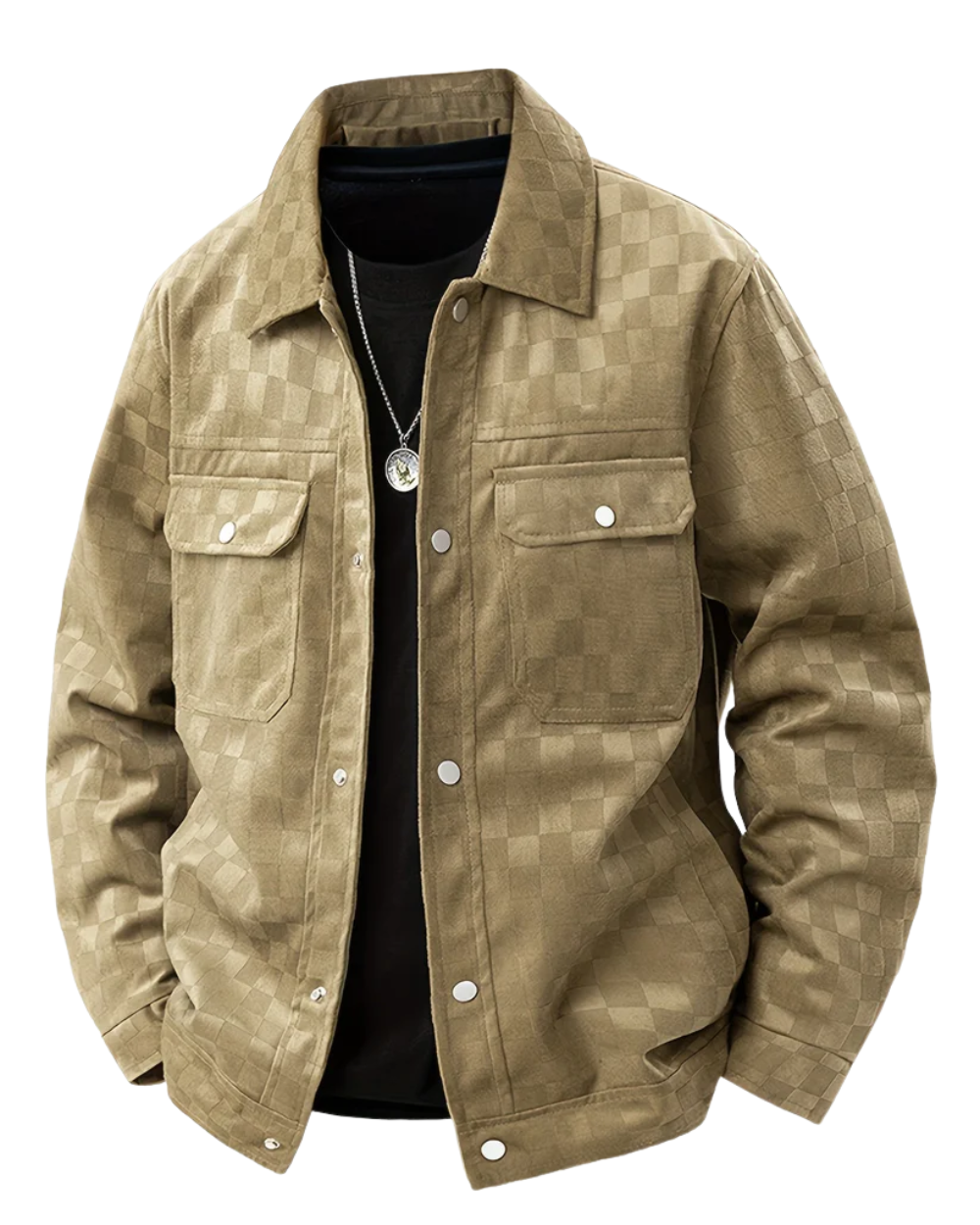 Veste en daim à carreaux