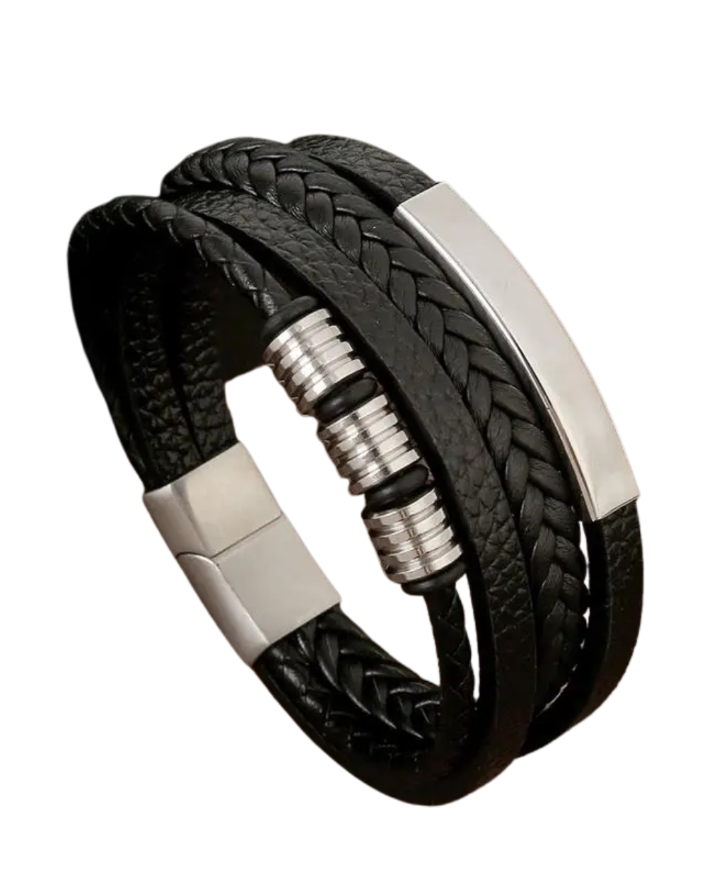 Bracelet élégant en cuir tressé pour homme