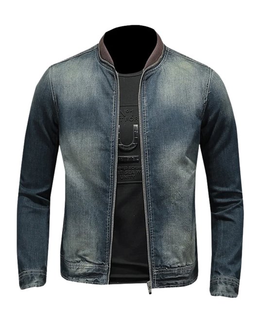 Veste zippée en denim élégante