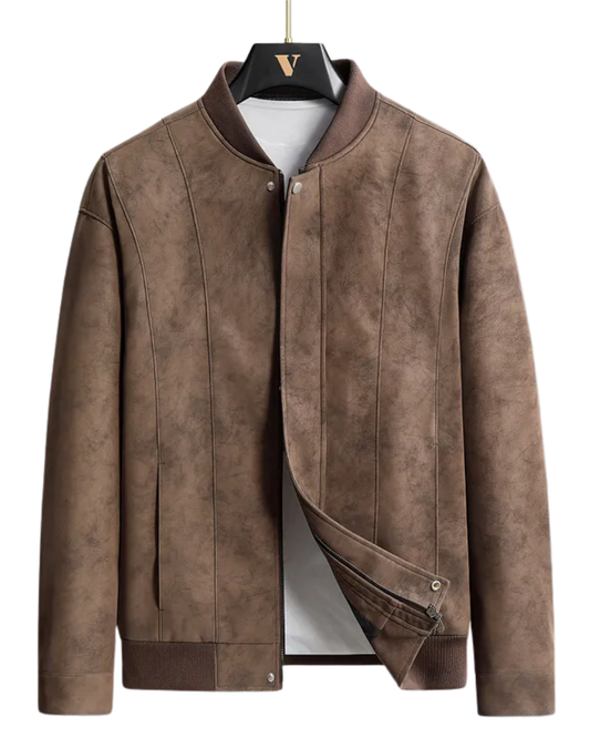 Veste de baseball en daim