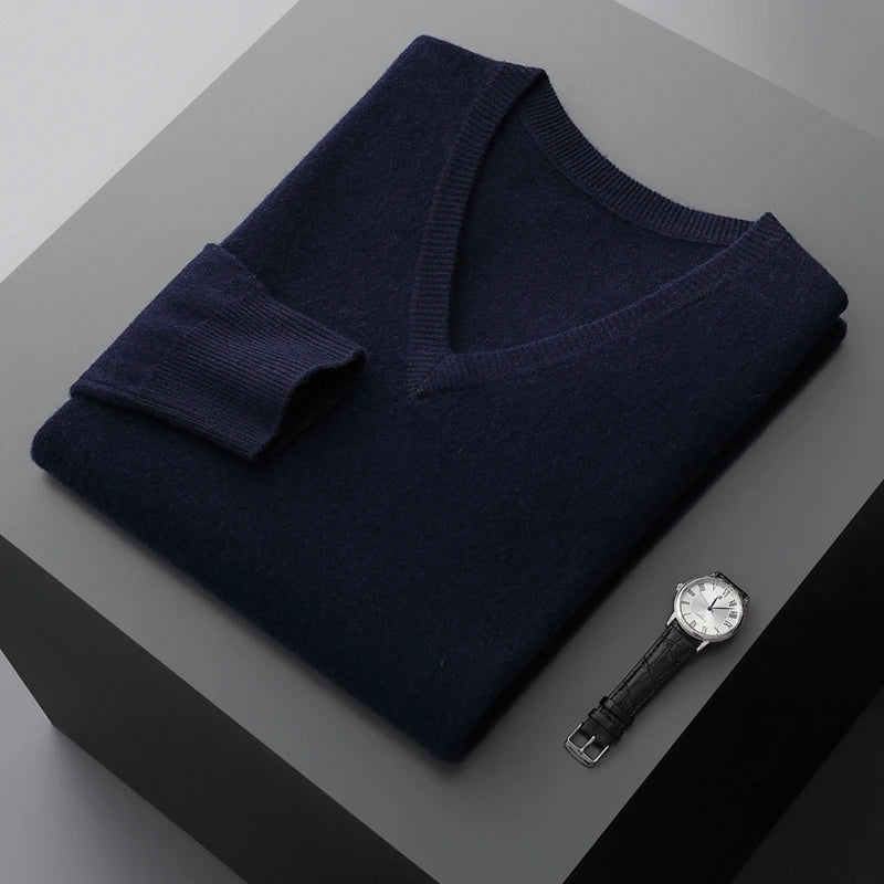 Pull en laine à col en V