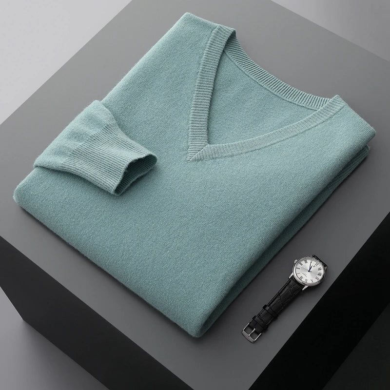 Pull en laine à col en V