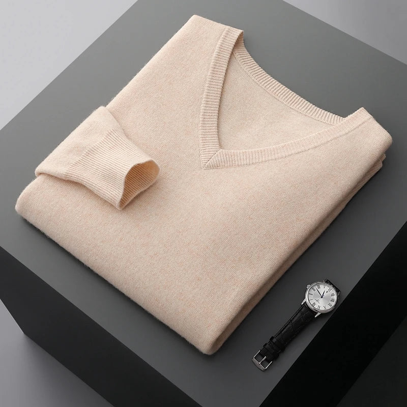 Pull en laine à col en V