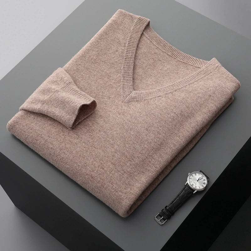 Pull en laine à col en V