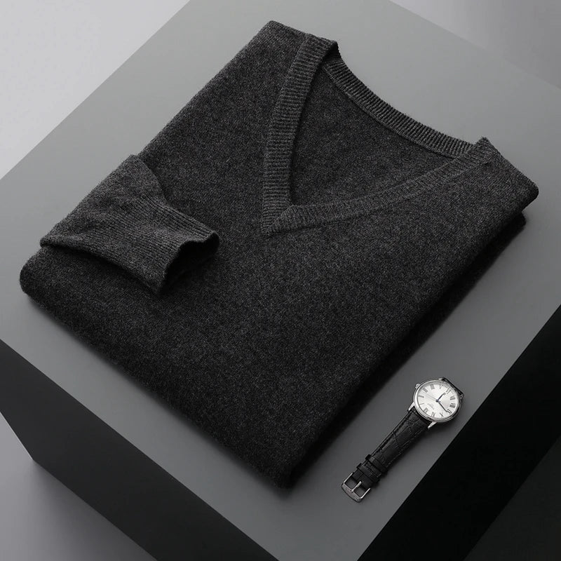 Pull en laine à col en V
