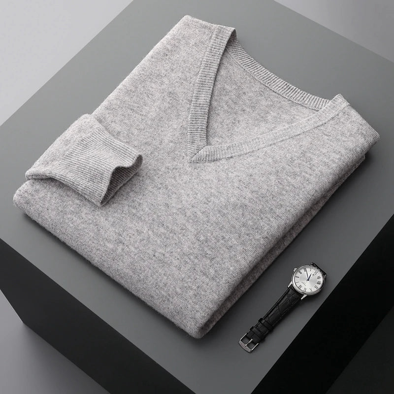 Pull en laine à col en V